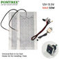 12V 50W Universal Built-in Car Seat Heater Kit Fit 1 Seat,2pcs Carbon Fiber heating Pads Single Control Switch with Harness