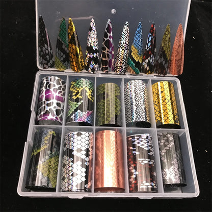 New Flower Nail Foils for Transfer Paper Stickers Floral Adhesive Fruit Nails Wraps Fish DIY Water Marble Nail Art Decorations