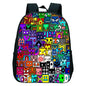 16 Inch Angry Geometry Dash Backpack Boys Girls Bookbag Cartoon Game Kids Kindergarten School Bags Toddler Childcare Backpack