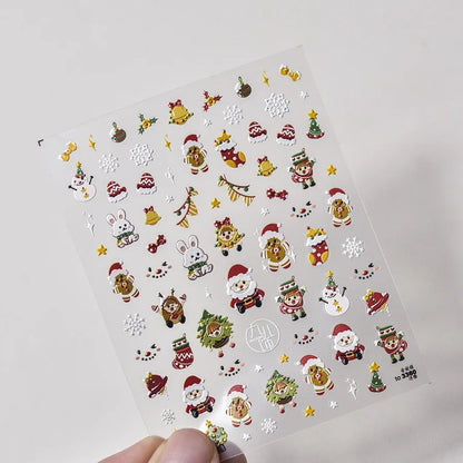 Luxury 5D Floral Nail Art Stickers Gold Silver Chinese Style Metal Frame Shiny Crystal Rhinestone Self Adhesive Manicure Decal