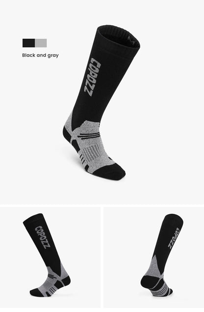 COPOZZ Winter Men Women Thermal Ski Socks Warm Wool Cycling Soccer Snowboard Socks Thickened High Tube Moisture Absorption Socks