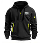 Fashion autumn and winter men's brand clothing multi-zipper design printed hoodie casual sweatshirt loose hooded jumper