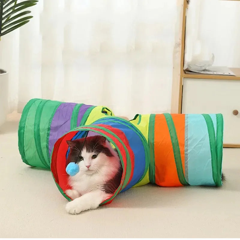 Cat Tunnel Foldable Tunnel Pet Supplies Cat S T Y Pass Play TunnelToy Breathable Drill Barrel for Indoor Loud Paper Pet Products
