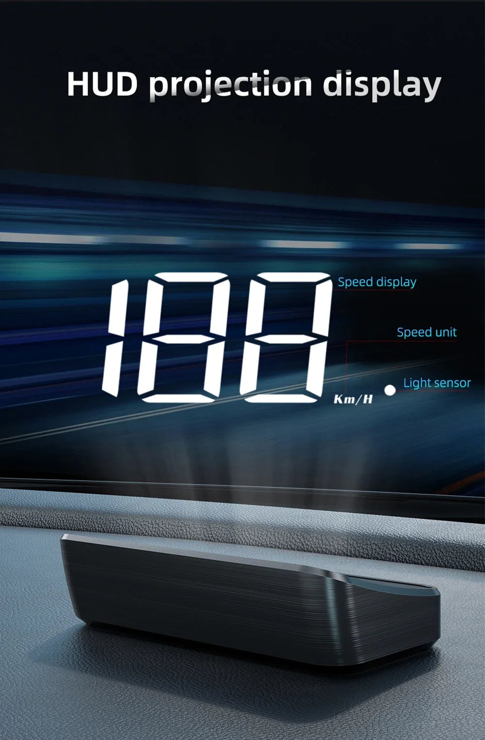  M2 Universal GPS HUD Car Speedometer Projector With Speed KMH Head Up Display Car USB Cable Plug & Play GPS & Beidou System