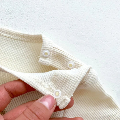 Cotton Romper Gift Hat with Ear New In Summer Kids Baby Girls Boys Short Sleeve Waffle Patch Bear Infant Newborn Jumpsuits