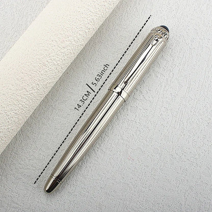 Luxury Big Barrel Rollerball Pen with Silver Clip Smooth Writing for Business Gift (Blue Ink) PK Jinhao 159