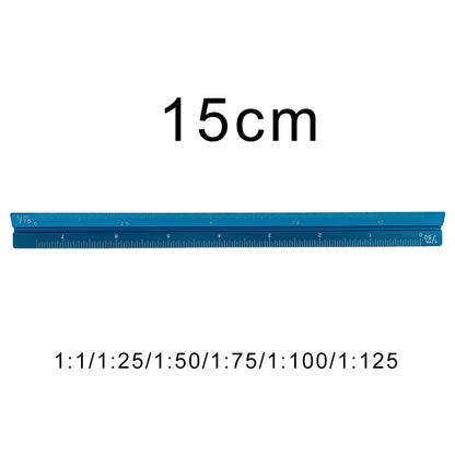 TUTU high quality colorful 15cm aluminum triangular scale ruler aluminum 1:20 - 1:600 alloy metal scale regua desenho H0003