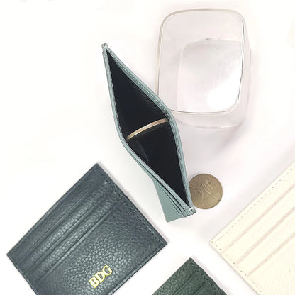 Custom Company Logo Cowhide Card Holder Woman Man Fashion Slim Mini Card Bag Genuine Leather Engrave Name Luxury Casual Purse