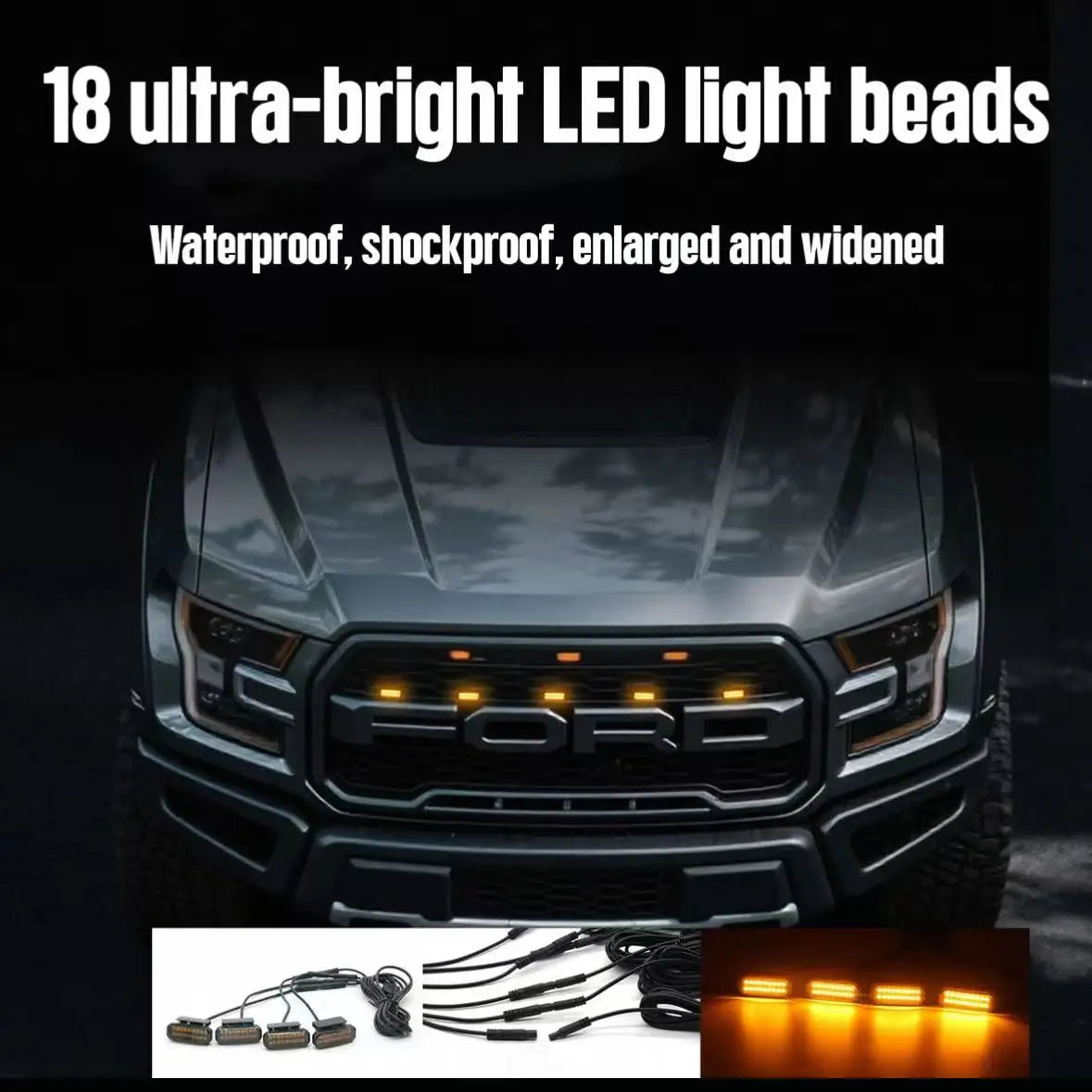 For Chery Jetour Traveller T2 2026 LED Front Grille Light Car Daytime Running Light Wheel Eyebrow Lamp for Pickup Accessories