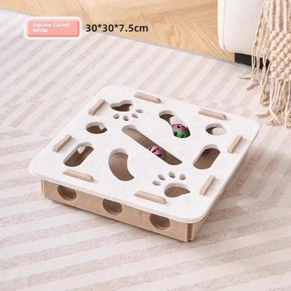Cat Scratching Posts For Indoor Cat Puzzle Toy Felt Puzzle Box Cat Exercise Toy with Ball Kitten Interactive Indoor Exercise Toy