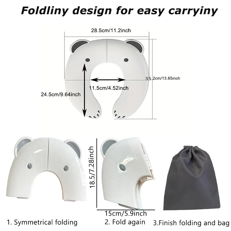 Children's Portable Folding Travel Toilet Seat With Non-Slip Silicone Pad Potty Training Seat for Toddlers, Boys and Girls