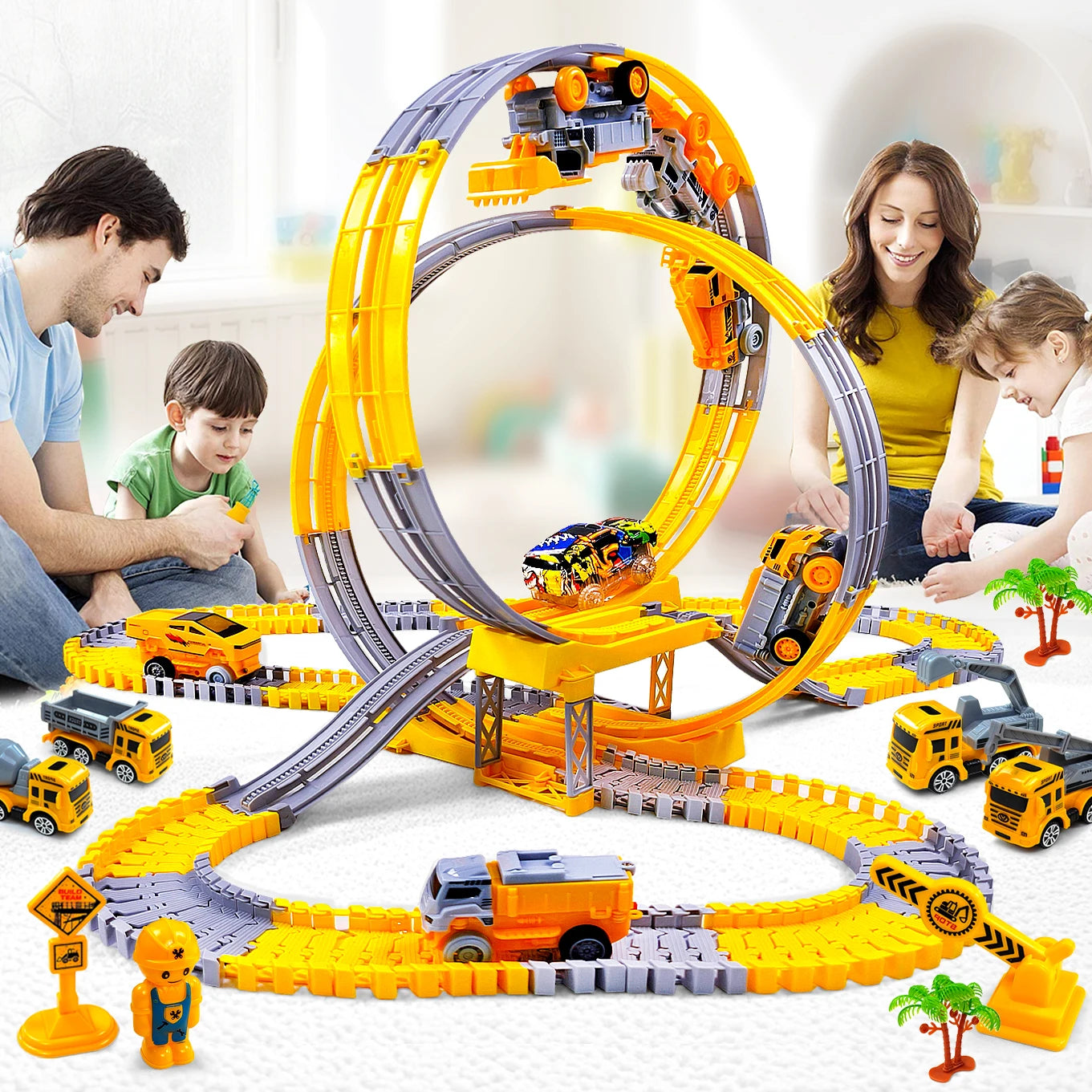 Space Track Toys Magic Climbing Electric Engineering Race Car Toy Bendable Flexible Race Track Cars Train Toy For Kid Gift