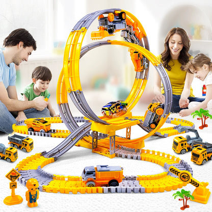 Space Track Toys Magic Climbing Electric Engineering Race Car Toy Bendable Flexible Race Track Cars Train Toy For Kid Gift