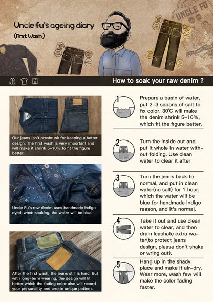 Maden Retro 11.6oz Selvedge Raw Denim Jeans Tapered Regular Fit Cotton Jeans with Zipper Fly High Quality Versatile Men's Pants