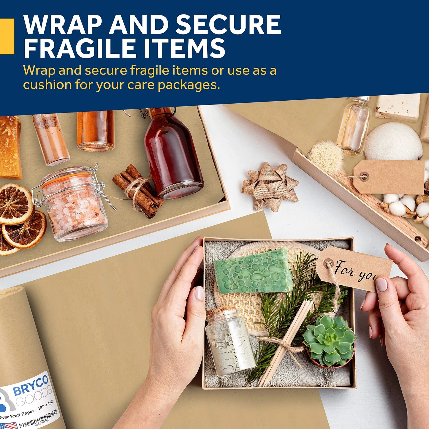 Kraft Paper Brown Ideal for Gift Wrapping Packing Roll for Moving Art Craft Shipping Floor Covering Wall 100% Recycled Material