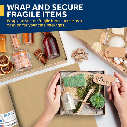 Kraft Paper Brown Ideal for Gift Wrapping Packing Roll for Moving Art Craft Shipping Floor Covering Wall 100% Recycled Material