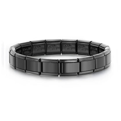 GEMOSA 9mm Width Italian Charm Bracelet Fashion Stainless Steel Bangle Elastic Link Chain High Quality Factory DIY
