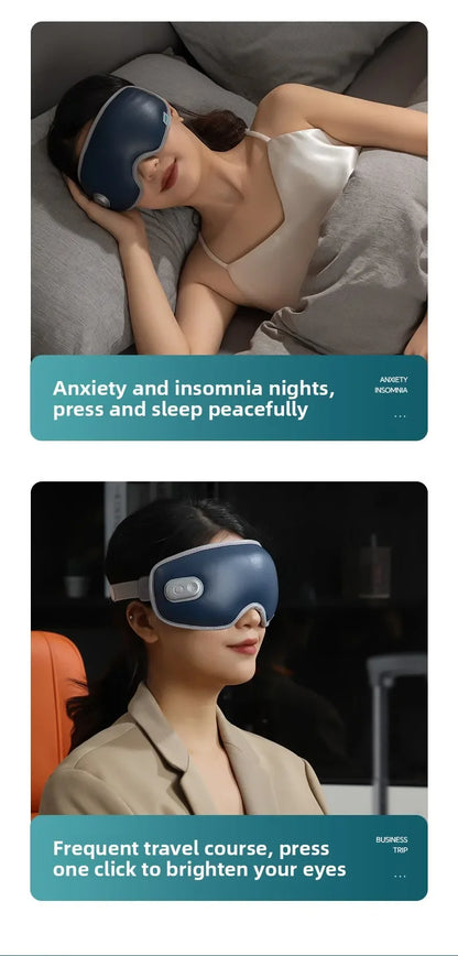 7 Mode Smart Eye Massager USB Charging Eyemask 3D Vibration Massage Eye Relax Warmth Sleep Shading Office Home Travel Eye Mask