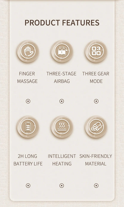 Hand Massager with Airbag Compression Finger Wrist Palm Massage Machine Vibration Glove for Hand Muscle Relax Gift for Men Women