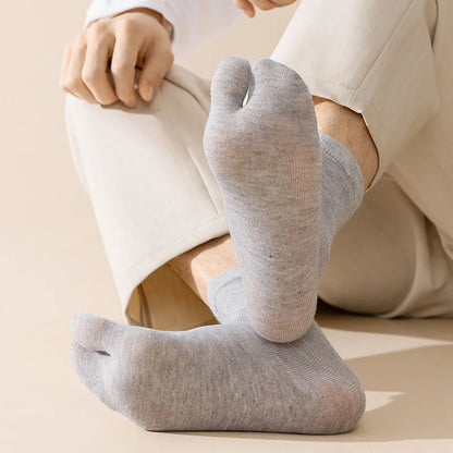 3pairs Unisex Split-Toe Socks Women'S Comfortable Sweat-Absorbent Breathable Two-Toe Sock Easy Solid Color Men'S Boat Sox