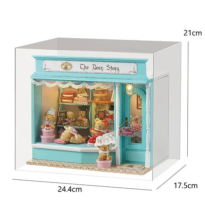 Mini Doll House DIY Small House 3D Puzzle Assembly Building Model Toys Home Bedroom Decoration With Furniture LED Lights Gifts