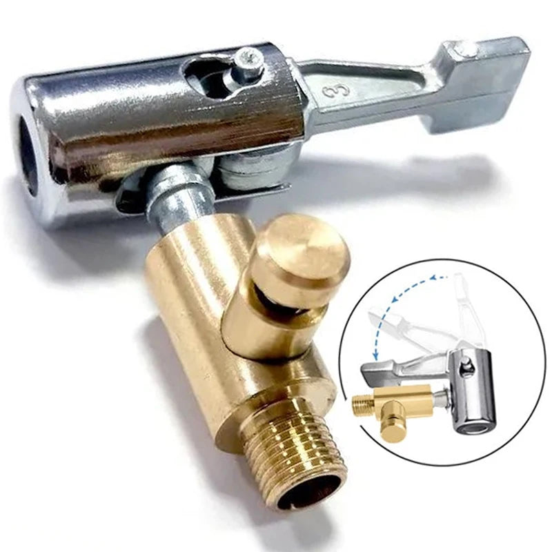 Portable Inflatable Pump for Car Tire Air Chuck Compressor Tire Inflator Tire Chuck with Barb Connector for Hose Repair