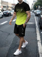 2025 new summer men's sportswear, men's loose fashion clothing, 3D printed T-shirt shorts, men's simple clothing fashion set, li
