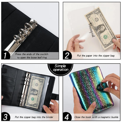 NEW A6 Money Budget Planner Binder With Zipper Envelopes, Cash Envelopes For Budgeting, Money Organizer For A6 Cash Budget Binde