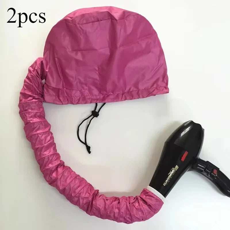2PCSHair Bonnet Portable Dryer Cap Steamer Quick Dry Baked Oil Care Diffuser Drying Hairdressing Tools Hair Cap Shower Cap Women