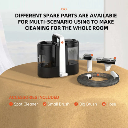 600W Portable Carpet Cleaner 15KPa Strong Suction Spot Cleaner Spray Vacuum Machine for Sofa Upholstery Car Pet Stains
