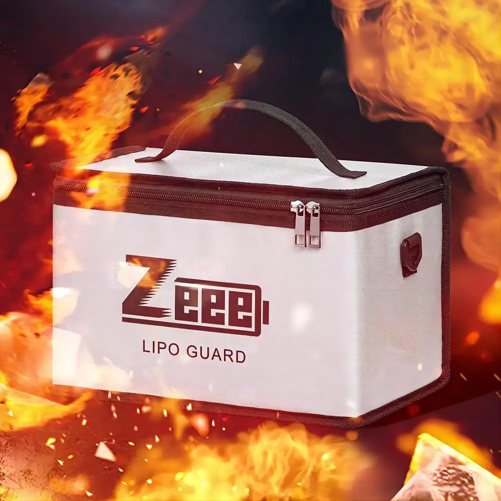 Zeee Lipo Safety Bag 10 Cells Adjustable Battery Fireproof Bag Large Capacity Pouch for Storage Guard Charging Battery Safe Bag
