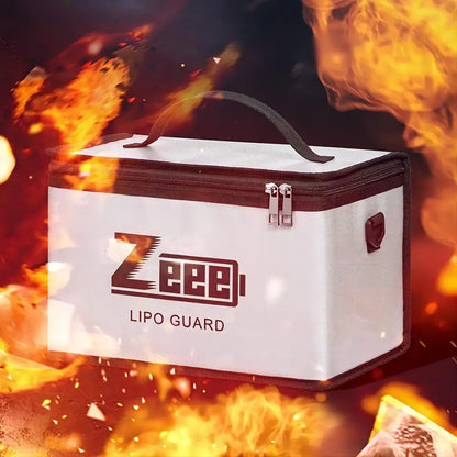 Zeee Lipo Safety Bag 10 Cells Adjustable Battery Fireproof Bag Large Capacity Pouch for Storage Guard Charging Battery Safe Bag