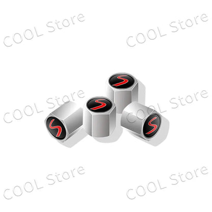 4Pcs Car Styling John Cooper Works Emblem Auto Wheel Tire Air Valve Caps Dust Cover For Mini Cooper S Logo R52 R53 R58 F55 F56
