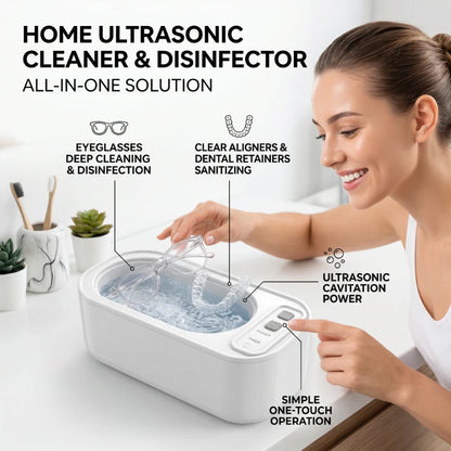 Portable Ultrasonic Cleaning Machine Multifunctional Household Ultrasonic Cleaner for Glasses Jewelry Dentures Braces