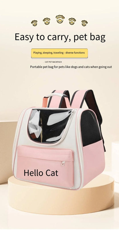 Backpack for Cats and Dogs, Portable Pet Bag for Outdoor Use, Large Capacity Space Cabin, Carrying Cat and Dog Box, Outdoor Bag