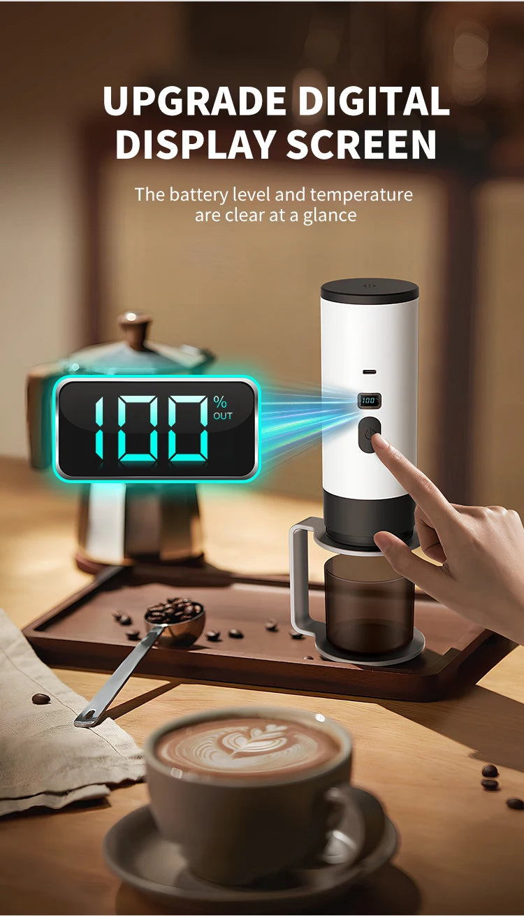 7800mAh Long-Lasting 3-in-1 Portable Coffee Maker, Electric Capsule Coffee Machine for Car, Travel & Camping