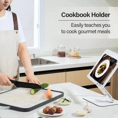 Adjustable Reading Stand360360-Degree Rotating Book Stand Foldable Desktop Bookshelf Elastic Clip Page Neck Protection Book Stan