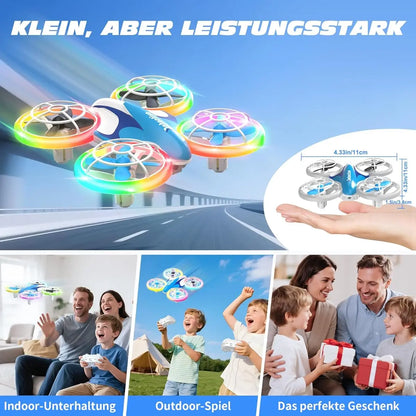 Complete Flying Drone Toy Set, Complete with A Round Protective Cover, Features One-button Takeoff/landing and Two Speeds, Making It The Perfect Gift for A Child.
