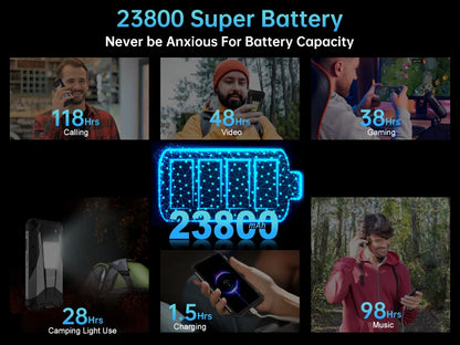 8849 Tank 3 Pro Unihertz Projector Rugged Smartphone 23800mAh 100Lumens 200MP Camera Android 15 Dimensity 8200 512G Outdoor IP68