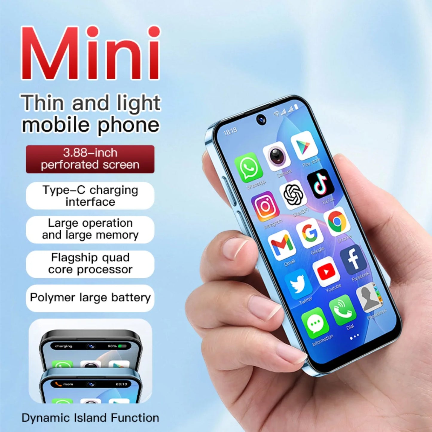NEW SOYES XS19 3G Mini Smartphone Android 10.0 Dual SIM Standby 3.88Inch HD 2GB+16GB 2000mAh Nami Meatal Glass Bluetooth Face ID
