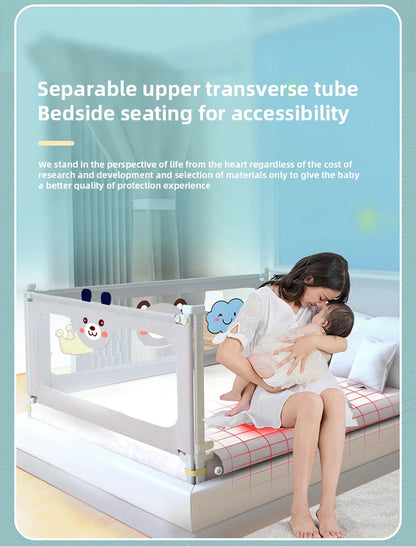 IMBABY Bed Guardrail Liftable Crib Protectors Adjustable Handrail Bed Safety Children Washable Baby Safety Bed Barrier Bumper