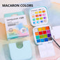 16 Colors Mini Portable Solid Watercolor Paint Set with Brush & Palette Travel Sketching Painting Box for Art Drawing Sketching