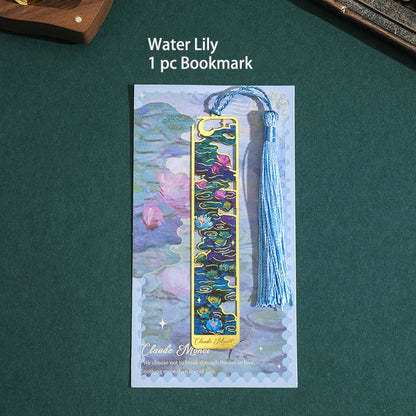 1 PC Retro Floral Painting Metal Bookmark Hollow Bronzing Bookmark With Tassel For Book Club Reader Writers Book Lovers Students