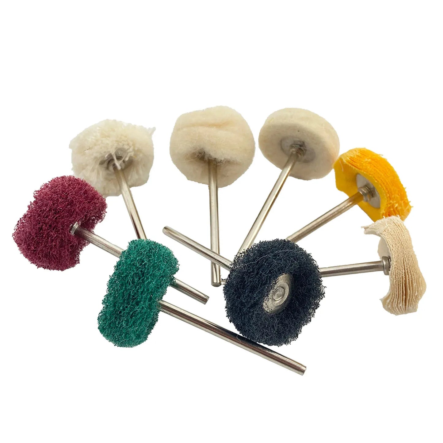 10Pcs/Bag Dental Odontologia Polishing Brush Wheel Rotary Tools 2.35mm HP Shank Wool Goat Cotton Black Buff Dentistry Laborator