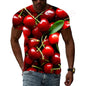 Fashionable New Fun Fresh Fruit Pattern Printed Men's T-shirt Summer Popular Harajuku Personalized Round Neck Comfortable Short
