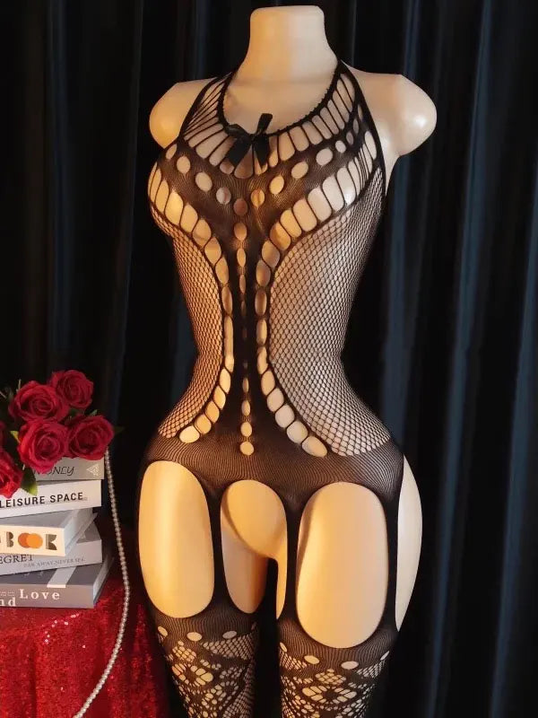 Adult Crotchless Lingerie Women Erotic Crossover Breastless Underwear Set  Sexy Bodystocking BDSM Fishnet Bondage Set GamesToy