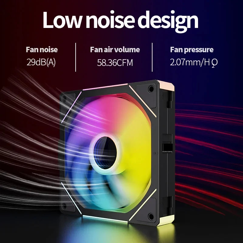 Teucer JM-1 PC Case Fan Mirror Cycle ARGB Light 120mm 3in1 800-2000rpm 12v/4Pin PWM Low noise Chassis Water Cooling Ventilador