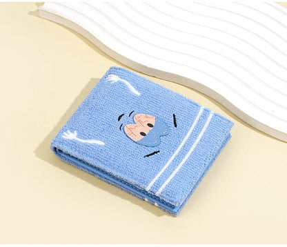 Plush Cartoon Wallet for Women Soft Fuzzy Surface with Zip PU Leather Coin Purse Closure Cute Casual Gift for Girls