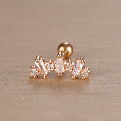 1PC 316L Stainless Steel Geometry Stud Earrings For Women Fashion Star Moon Lobe Daith Helix Cartilage Earring Piercing Jewelry