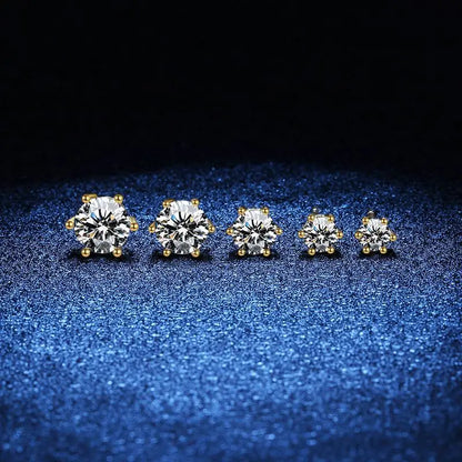 18K Plating Earrings S925 Sterling Silver D Color VVS1 Zircon Earring Stud for Women As Shinning As Diamond Wedding  Jewelry